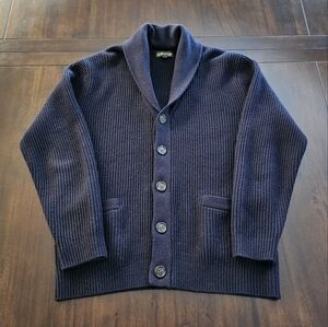 Orvis navy blue shawl collar cardigan size Medium